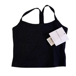Beyond Yoga Spacedye Slim Racerback Cropped Tank Darkest Night SD4382 XXS New